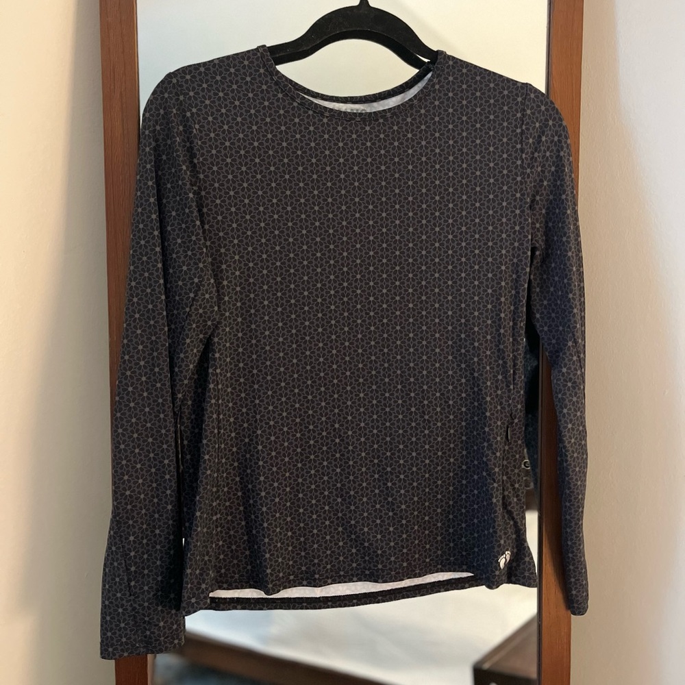 Hang Ten Black Floral Long Sleeve Rashy Swim Shirt-Women’s Small